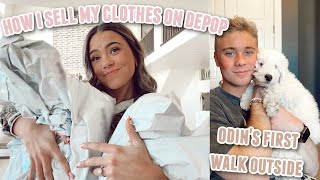 how I sell my clothes on Depopamp Odins first walk  Alyssa amp Dallin [upl. by Herrle681]