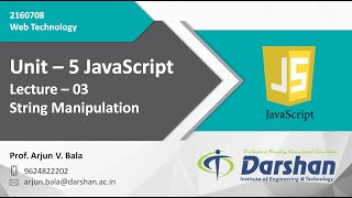 Unit 5 String Manipulation in Javascript [upl. by Urissa]