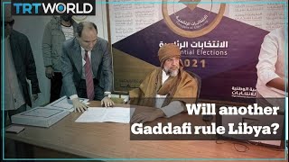 Son of former Libyan leader Gaddafi runs for presidency [upl. by Coad]