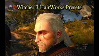 Witcher 3 HairWorks different presets comparison [upl. by Schuman]