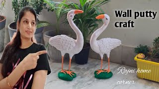 DIY  Swan Showpiece Making at Home  Wall Putty craft  Best out of Waste [upl. by Caddaric]