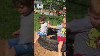 Israel Dillard amp Cousin Sprurgeon Play On A Tire Swing [upl. by Allak]