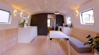 NEVER TOO SMALL London Houseboat Home  40sqm430sqft [upl. by Baoj]