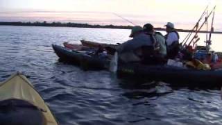 Extreme Kayak Fishing Angler Hooks Hand to 44quot Muskie [upl. by Reviere]