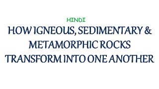 Interconversion of Igneous Sedimentary amp Metamorphic Rocks in One Another In Hindi [upl. by Coulson]