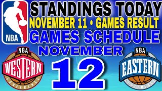 nba standings today November 11 2024  games results  games schedule November 12 2024 [upl. by Duthie]