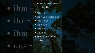 Personalpronomen im Dativ shorts german deutchlernen learngerman deutsch deutschland [upl. by Sidon]