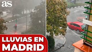 Fuertes LLUVIAS en MADRID la DANA llega cargada de agua a la capital de España [upl. by Flessel]