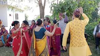 Nepali baja tal dance  Nepali marrage [upl. by Sinnaiy]