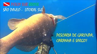 PESCA SUB  PESCARIA DE GAROUPA CARANHA E SARGO [upl. by Pantheas]