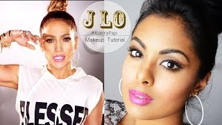 Jennifer Lopez I Luh Ya Papi Makeup tutorial  Full Face Makeup with contour highlight [upl. by Nalym]