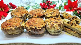 CARCIOFI RIPIENI AL FORNO TENERISSIMI CON UN SOFFICE CUORE FILANTE  VERDURE GRATINATE PER NATALE [upl. by Refanej]