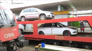 Eisenbahn TV  Ankunft und Entladung eines Autoreisezug der ÖBB in Hamburg Altona [upl. by Cusack29]