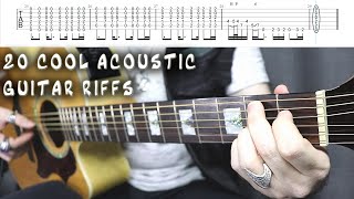 20 Greatest Acoustic Guitar Riffs  Intros  With Tabs [upl. by Goff]