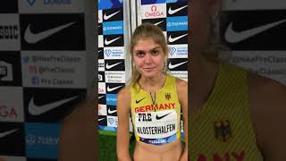 Konstanze Klosterhalfen Pre Classic 2 mile post race [upl. by Jobina]