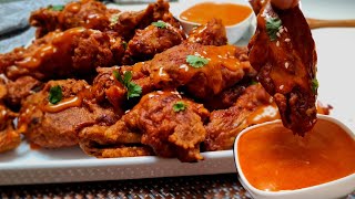 Sweet amp Spicy Sriracha Wings By Yummy Halal [upl. by Gotthard]