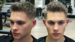 Short Textured Quiff Easy To Style Mens Haircut [upl. by Ahsinirt]