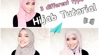 Hijab Tutorial 13  3 different type of Vanilla Hijab  ayuindriati [upl. by Alyosha]