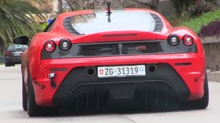 Ferrari 430 Scuderia w Capristo STRAIGHT PIPES in Monaco  BRUTAL SOUND  Little Burnout [upl. by Gilbye253]