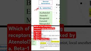 Which of the following receptors will be blocked by Atenolol [upl. by Constantino]