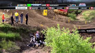 Thunder Valley 250 Moto 2 Zach Bell Crash [upl. by Odnama]