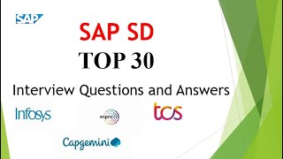 TOP 30 SAP SD Interview Questions and Answers  SAP SD Interview Questions [upl. by Blight]