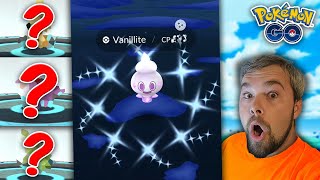 Shiny Vanillite Caught The odds of THIS happening are Extremely Low Pokémon GO [upl. by Lula]