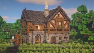 Minecraft Big Cottage House Tutorial [upl. by Enelrae]