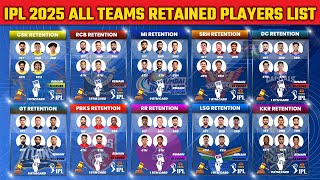 IPL 2025  All IPL teams Retained Players for IPL 2025 Auction  IPL 2025 retention Players List [upl. by Mirielle]