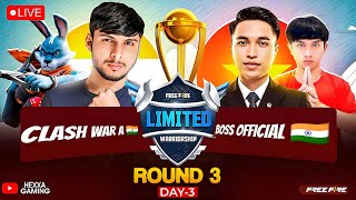 🔴CLASH WAR OFFICIAL LIMITED WARRIORSHIP ROUND 3 DAY 3 Garena Free Firefreefirelive nonstopgamin [upl. by Nosreh]