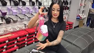 Rose Reviews Pleaser FLAMINGO808RG02 Rainbow Glitter 8 Inch High Heel Platform Shoes With Unboxing [upl. by Ellehcer]