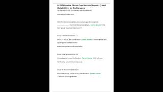 ACAMS Module 2 Exam Questions and Answers Latest Update 2024 Verified Answers [upl. by Leroy464]