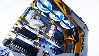 9000 Ultimate High End Water Cooled Gaming amp EDITING PC Build  Crazy Time Lapse [upl. by Neerehs]