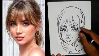 How to Draw A Female Caricature for Beginners [upl. by Ailegra760]