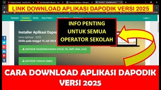 CARA DOWNLOAD  UNDUH APLIKASI DAPODIK 2025 [upl. by Ariamat]