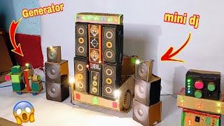 how to make mini dj truck 🚛 at home mini dj set up mini stage  Navaratri dj truck 🚛  mini dj [upl. by Jori89]