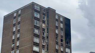 Tower block on fire in London on day of Grenfell inquiry report  AFP [upl. by Len337]