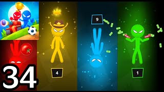 Thrilling Battles in Stickman Party  1234 Player  Android Gameplay Walkthrough Part 34 [upl. by Cuthburt293]