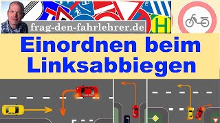 Linksabbiegen Einordnen wo stellt man sich hin Fahrschule  Führerschein  fahren lernen [upl. by Akcirred739]