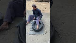 How to Recycle Old Tyres 👌  Amazing Skills shorts ytshorts recycle [upl. by Renwick]