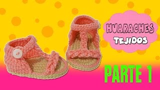 Sandalias Huaraches tejidos a Crochet con trenza  parte 12 [upl. by Eseuqcaj]