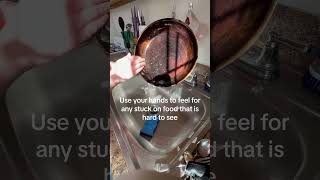 Cleaning a carbon steel pan cooking carbonsteel fryingpan cookware [upl. by Anirec]