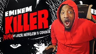 THIS IS WHY EM GOES LAST  Eminem  Killer Remix ft Jack Harlow Cordae REACTION [upl. by Yoho]