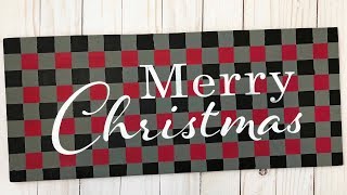 DIY Checkerboard Christmas Sign  Made Easy with The Crafters Workshop Stencils [upl. by Siesser]