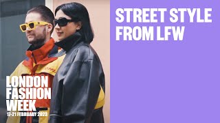 See the style on the streets at London Fashion Week lfw [upl. by Christianity319]