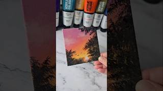 Easiest way to paint a sunset  acrylic painting ideas [upl. by Ikkir963]