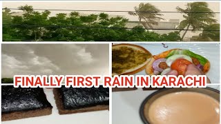 FINALLY FIRST RAIN IN KARACHI  ENJOYING RAINY WEATHER  NASEEM KITCHEN AND VLOG [upl. by Einnov]