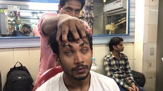 ASMR Indian Barber Relaxing Head Massage With Special Back Massage By Khursheed Aalam [upl. by Einatirb]