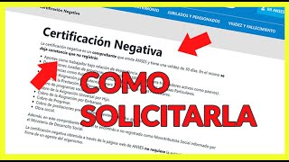 Sacar Certificación Negativa de ANSES ¿Qué es¿Como descargarla [upl. by Nylteak79]