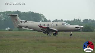 Landing MSAIL Pilatus PC12NG at Teuge Airport [upl. by Auqinot876]